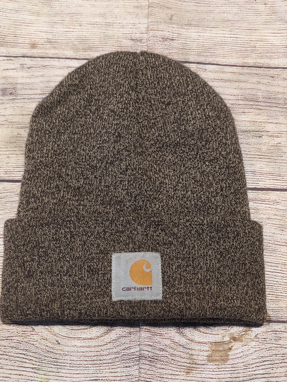 Carhartt Brown/Tan Knit Fold over Beanie One Size